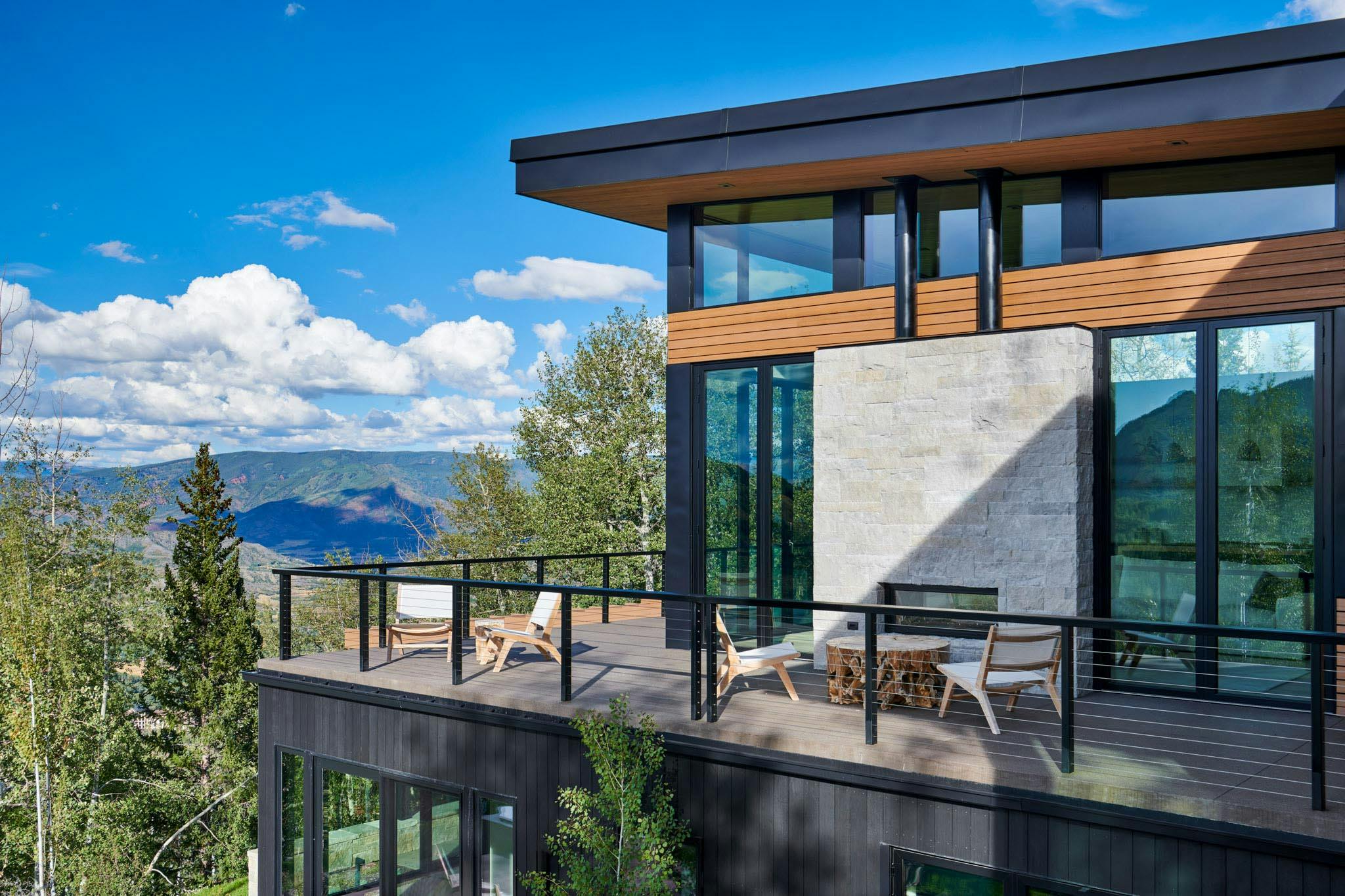 weather performing operable glass walls in the mountains