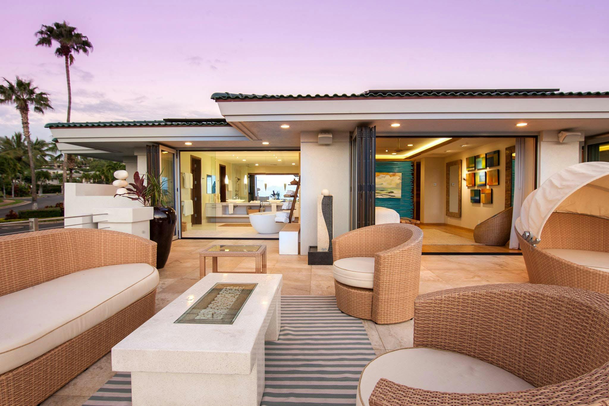 retractable glass walls in vacation rental