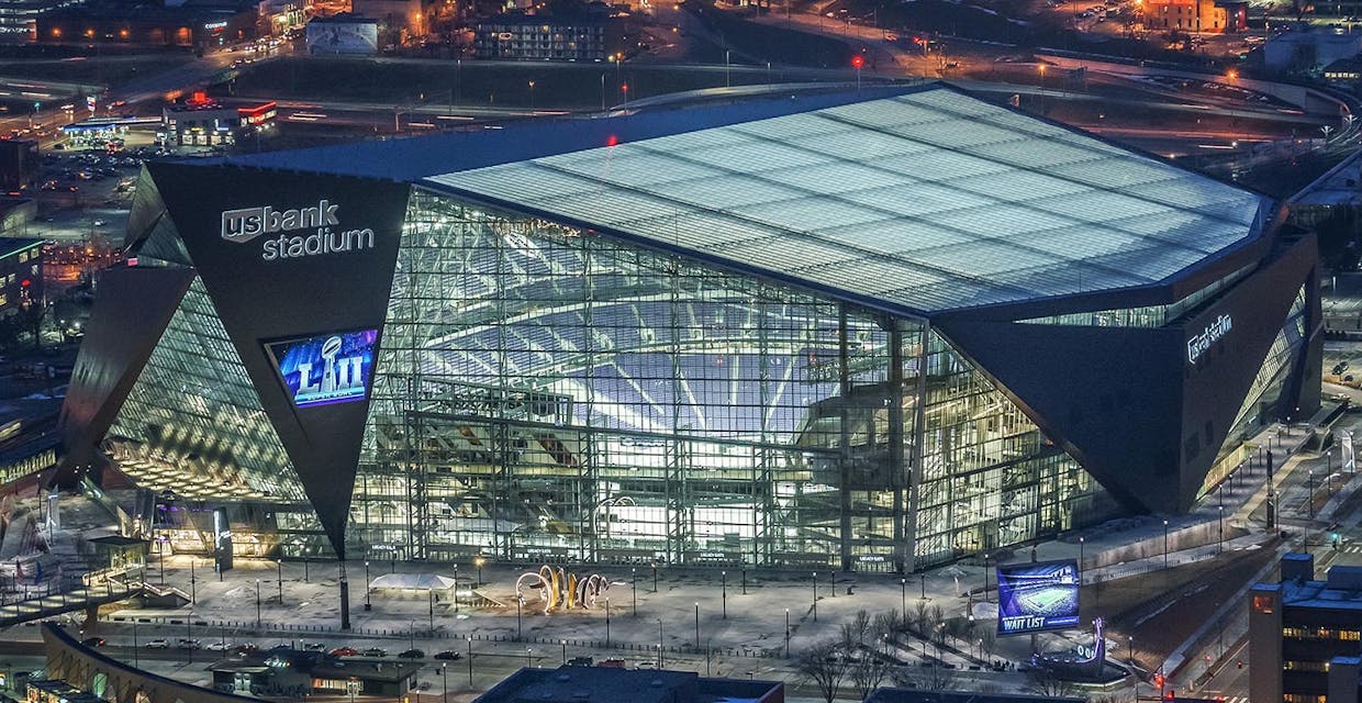 air view of the US Bank Stadium