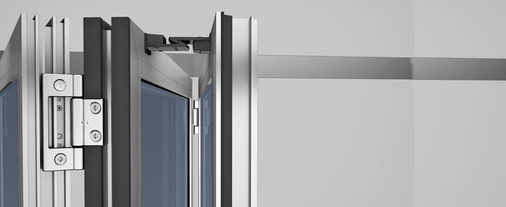SL45 Folding Glass Walls -Optional Stainless Steel Hinges 