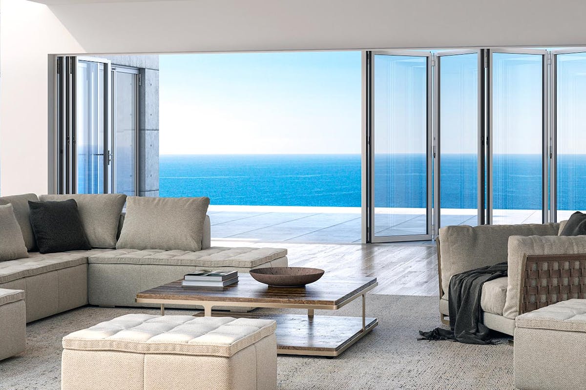 NW Aluminum 640 Folding Glass Walls Ocean View