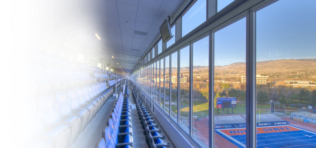 HSW60 Single Track Sliding Glass Walls Boise State Stadium